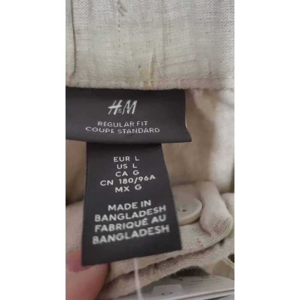 H & M Linen Blend Womens Pants NWT Sz Lg